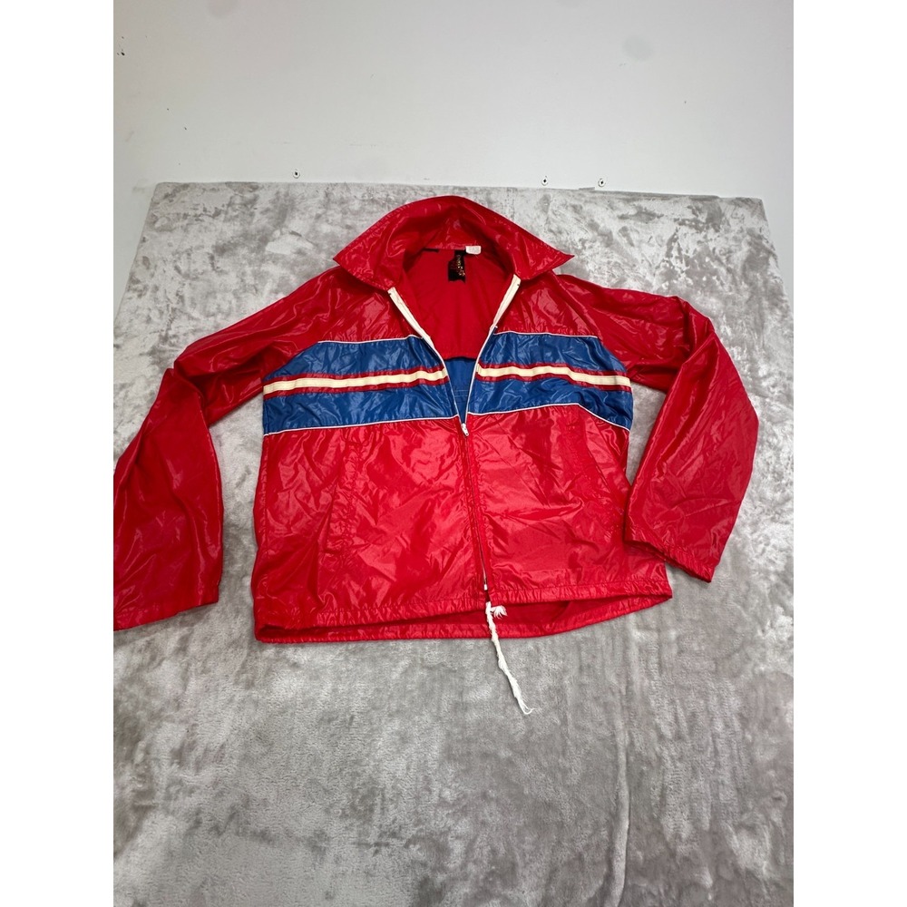 Vintage 70's Envoy The Now Jacket Windbreaker Mens Size Medium Red Full Zip